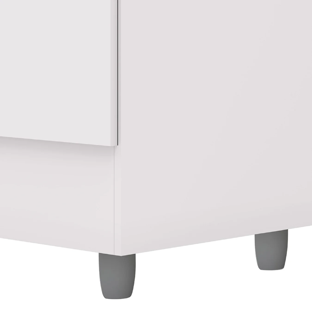 Guarda Roupa Solteiro 103cm Com Espelho Mayra Flex Branco V02 - Mpozenato