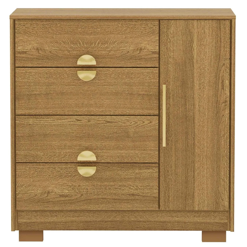 Cômoda Para Quarto 93cm Com 1 Porta Nara Nature V02 - Mpozenato