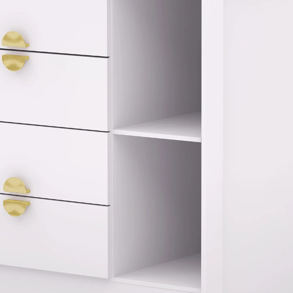 Cômoda Para Quarto 93cm Com Espelho Nara Flex Branco V02 - Mpozenato