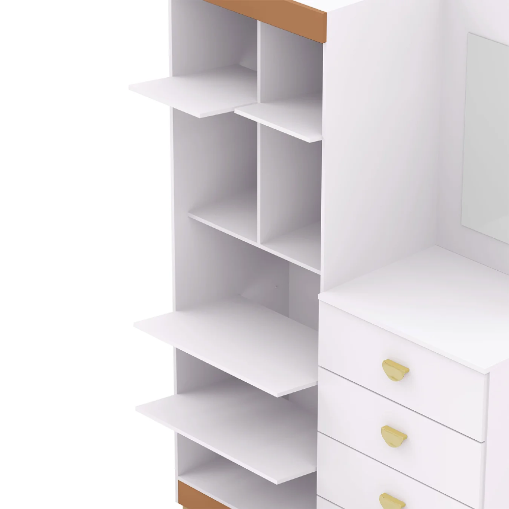 Guarda Roupa Cômoda Com Espelho 120cm Rita Flex Branco V02 - Mpozenato