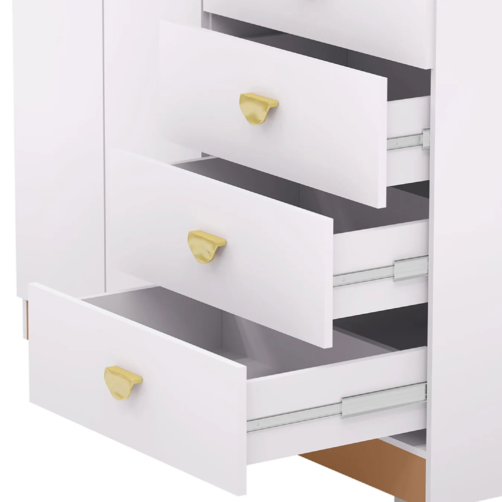 Guarda Roupa Cômoda Com Espelho 120cm Rita Flex Branco V02 - Mpozenato