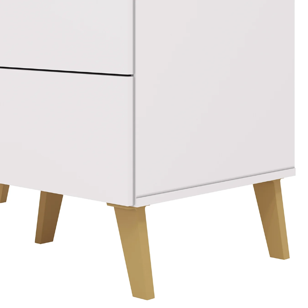 Cômoda Para Quarto 91cm 5 Gavetas Gaby Flex Branco/Camarim V02 - Mpozenato