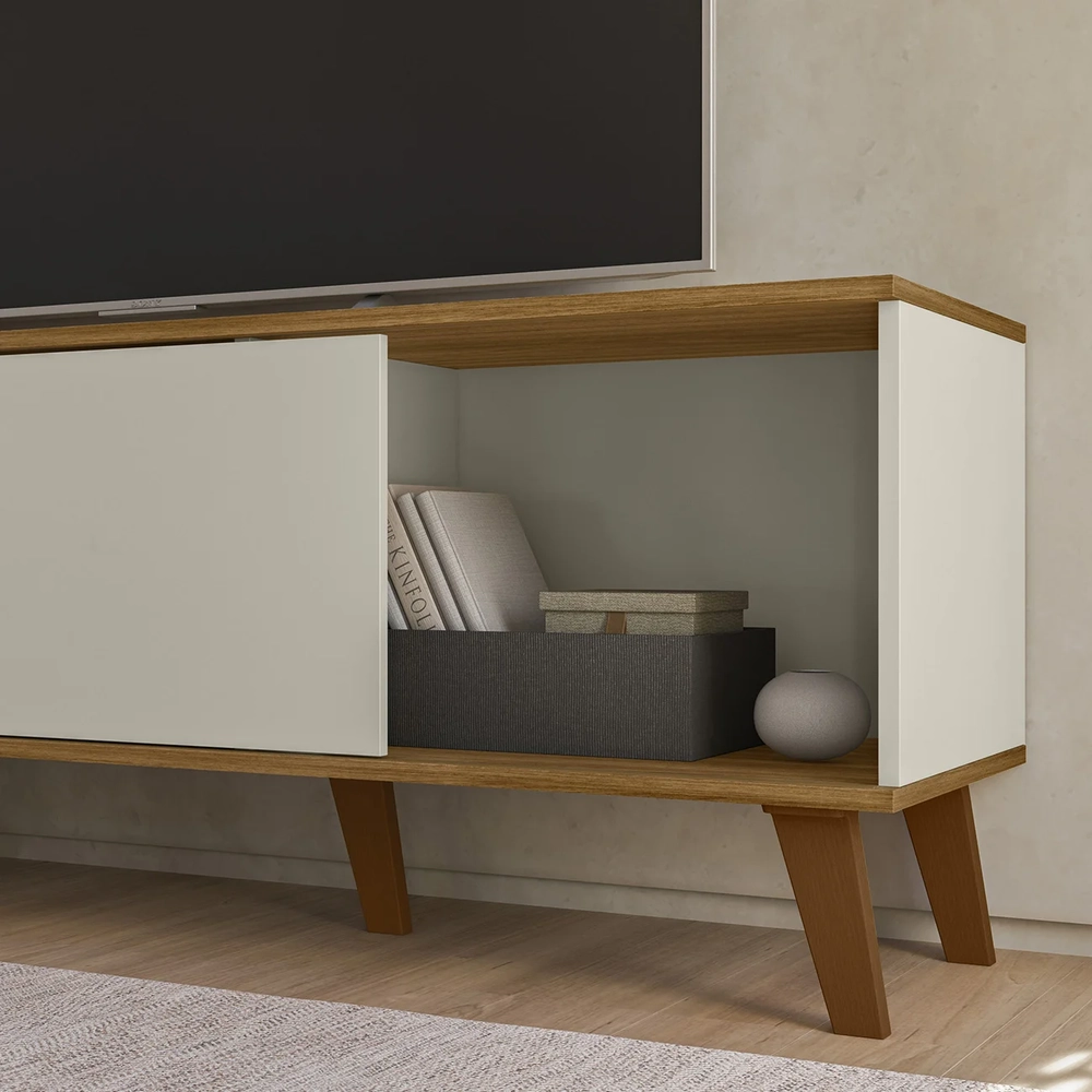 Rack Bancada Para TV 65 Pol 160cm Sia Off/Nature Z49       - Mpozenato