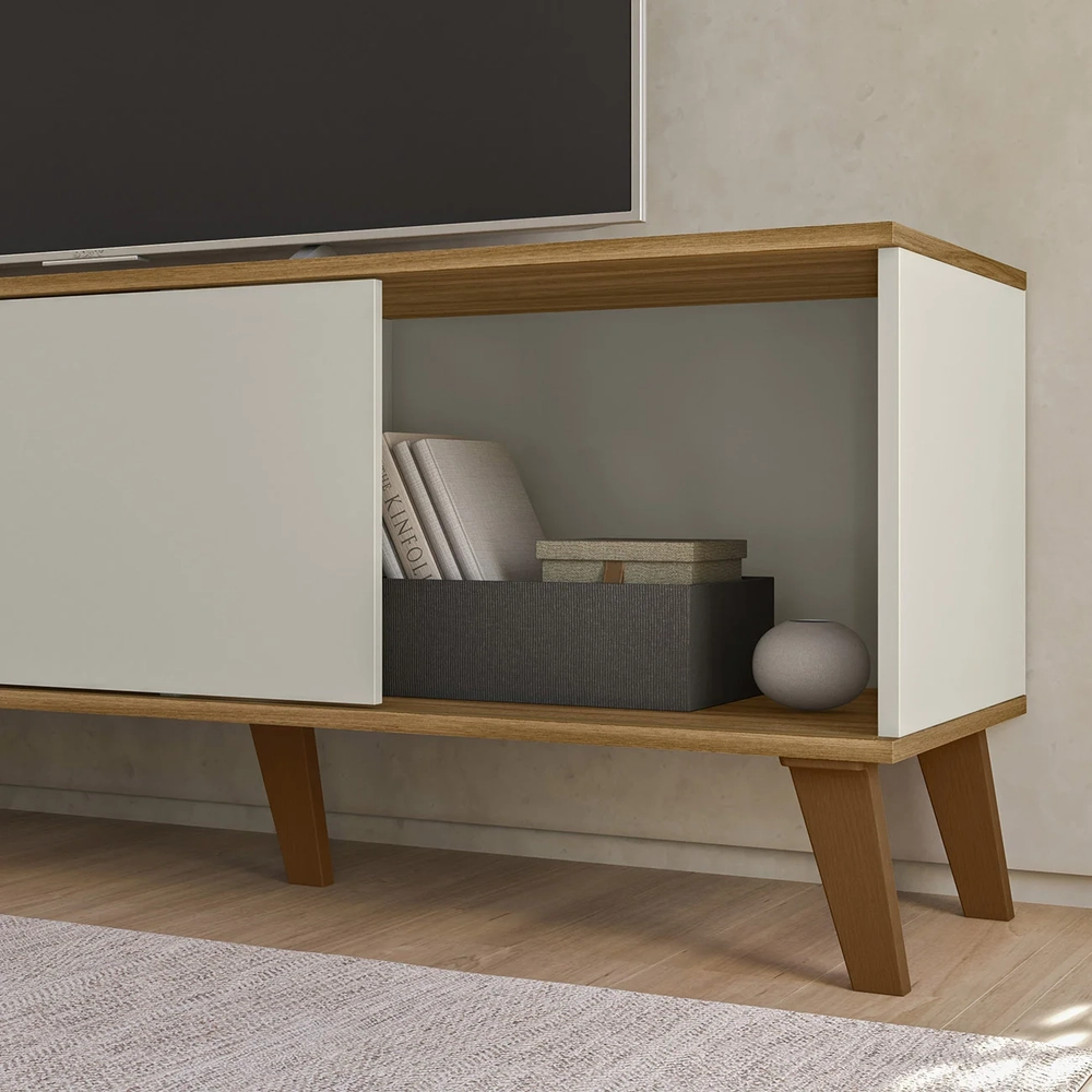 Rack Bancada Para TV 75 Pol 180cm Sia Off/Nature Z49       - Mpozenato