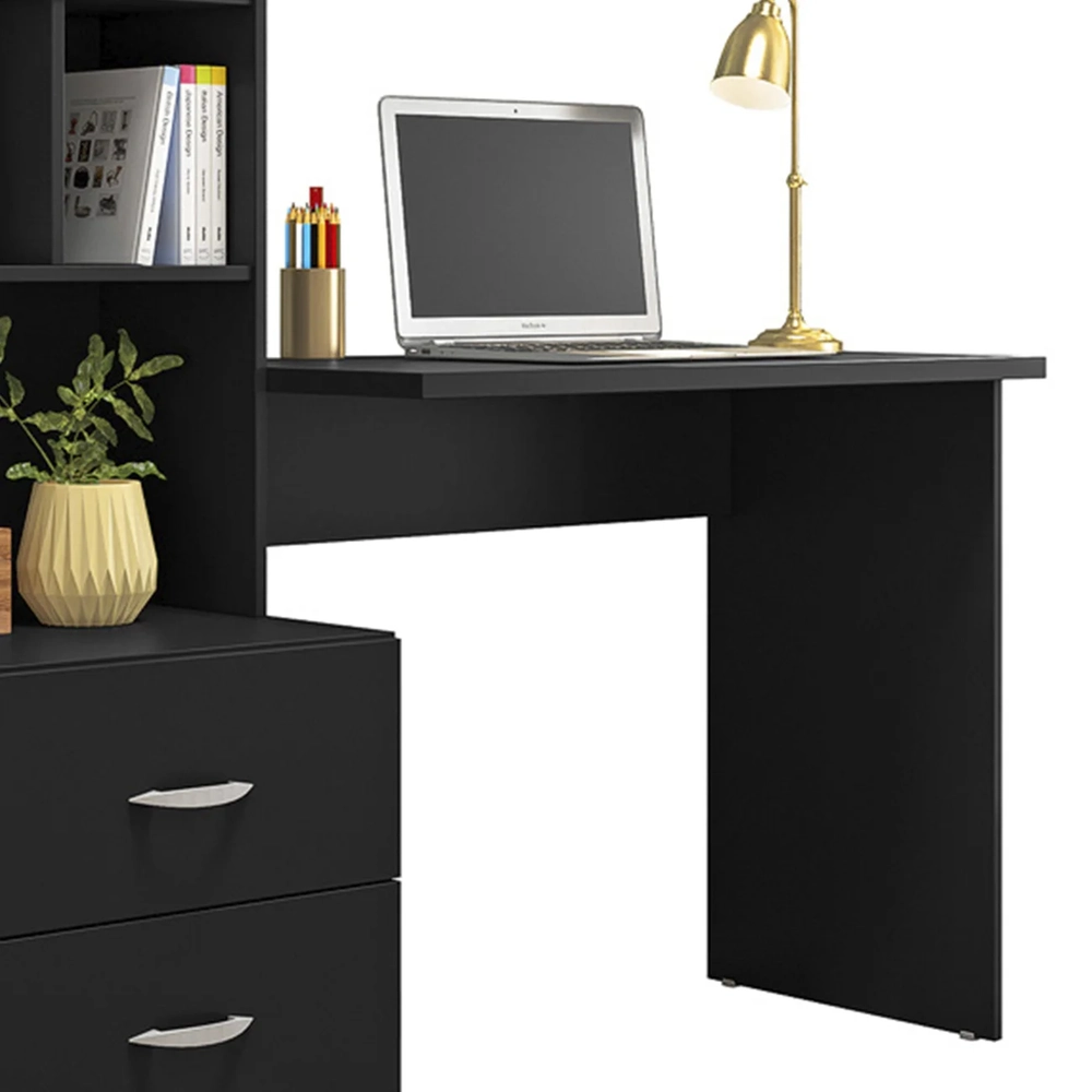 Mesa Escrivaninha Com Estante Livreiro 138cm Jay Preto Z49 - Mpozenato
