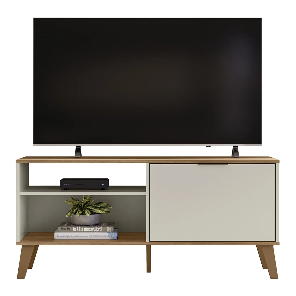 Rack Bancada Para TV 50 Pol 115cm Roby Off/Nature Z49      - Mpozenato