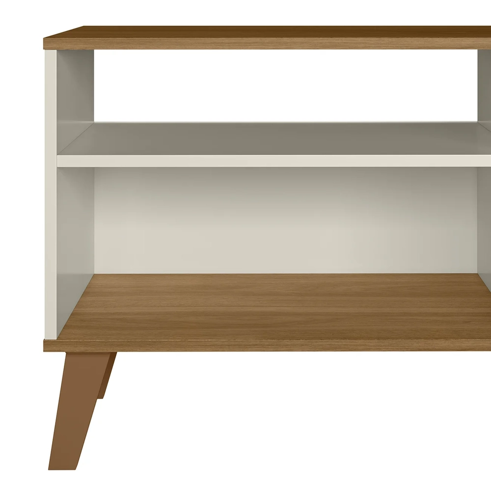 Rack Bancada Para TV 50 Pol 115cm Roby Off/Nature Z49      - Mpozenato