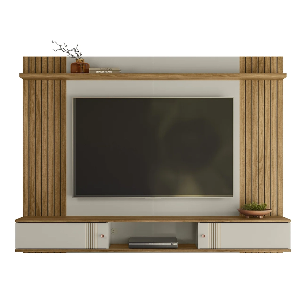 Painel TV 70 Pol e Bancada Suspensa 180cm Yany Off/Nature Z49 - Mpozenato