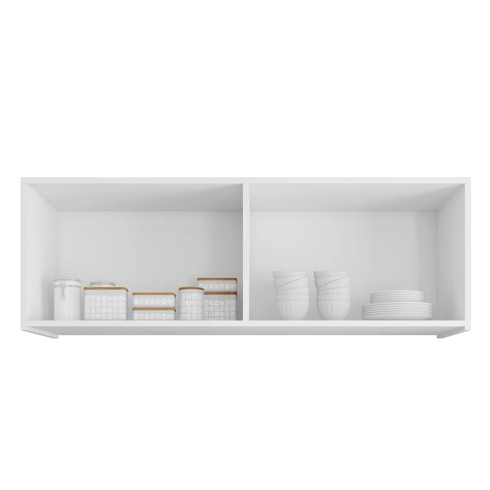 Armário de Cozinha Aéreo 118cm 4 Portas Monna Branco Z34    - Mpozenato