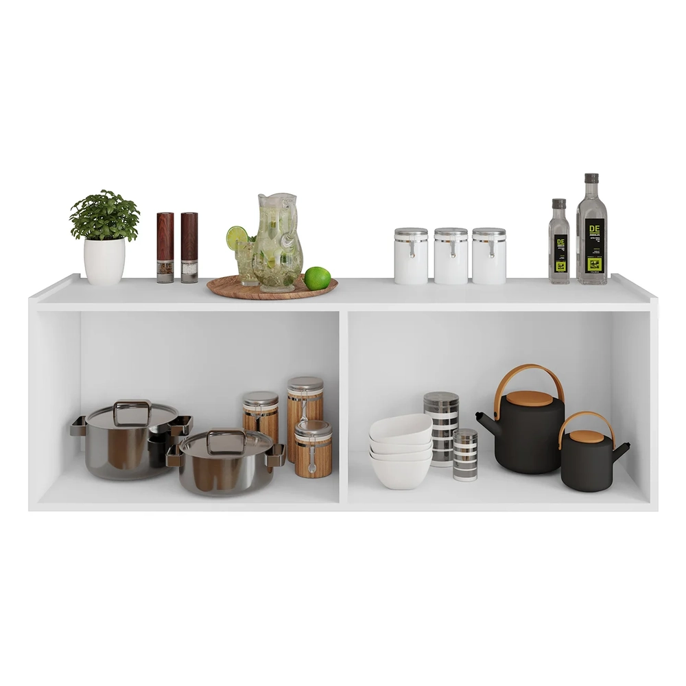 Balcão de Cozinha Suspenso 118cm 4 Portas Monna Branco Z34  - Mpozenato