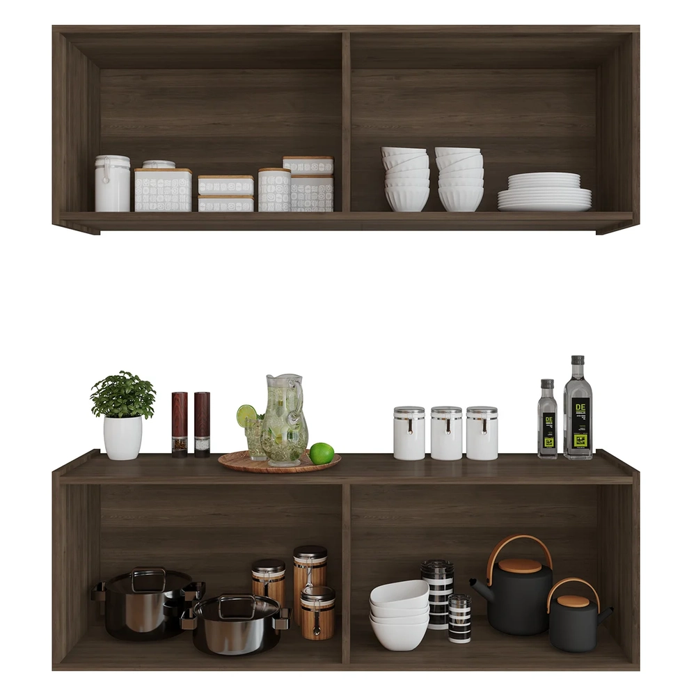 Armário de Cozinha e Balcão Suspenso 118cm Monna Freijó Z34 - Mpozenato