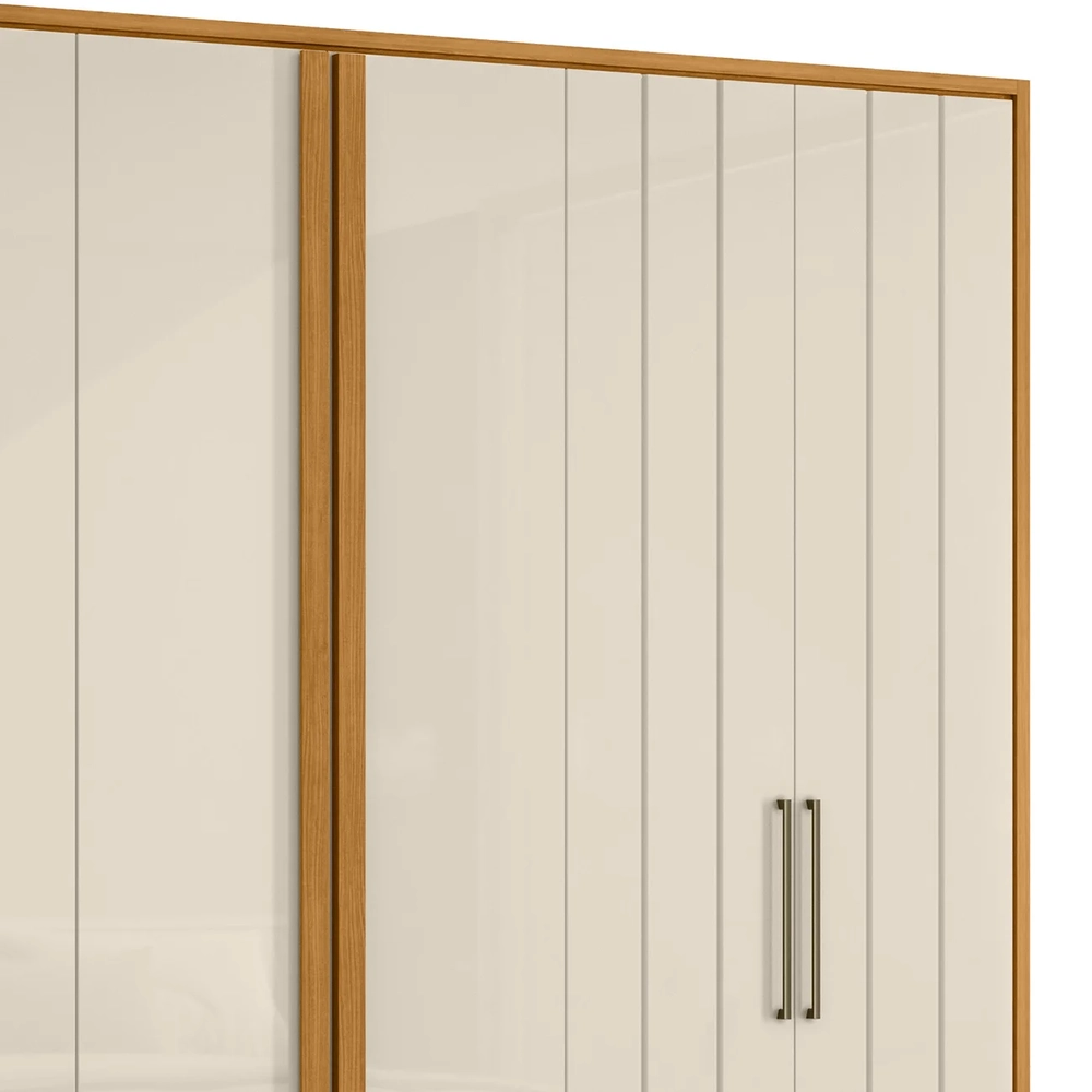 Guarda Roupa Casal 250cm Com 6 Portas Vibe Off/Cinamomo Z10 - Mpozenato