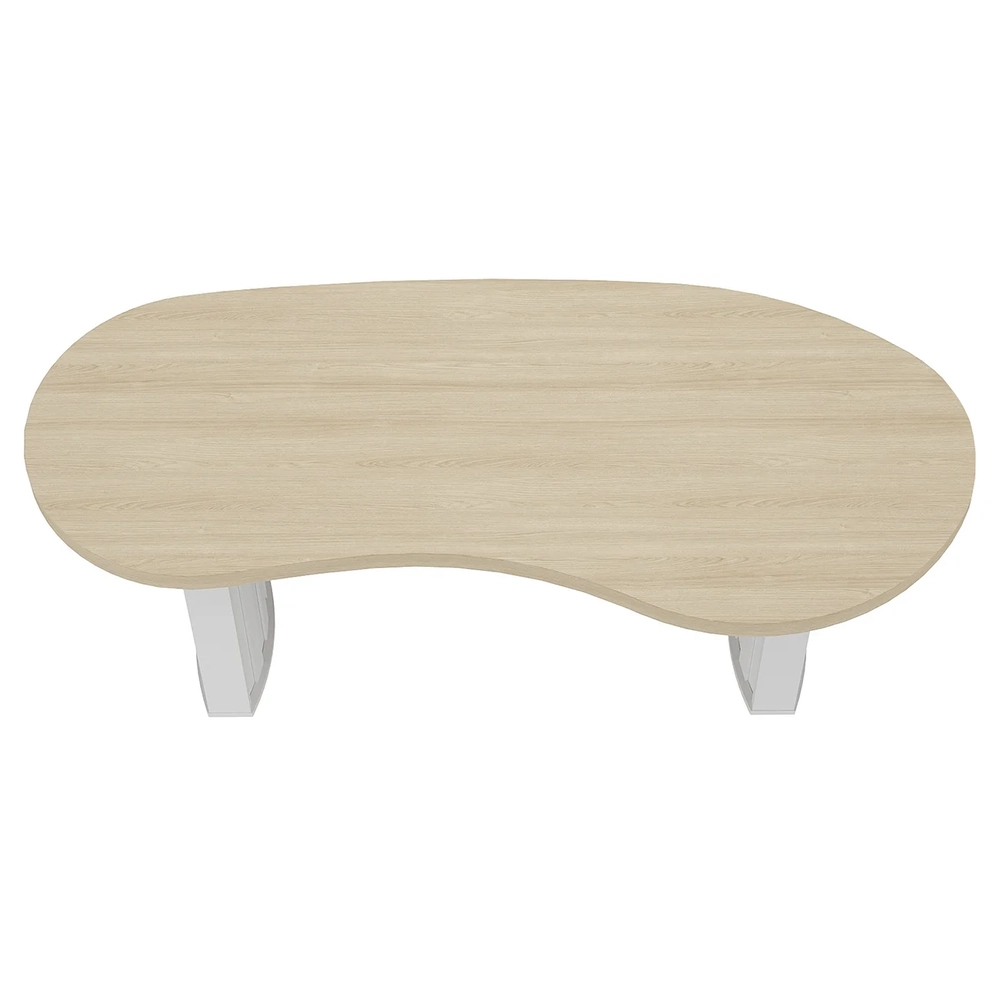 Mesa Para Escritório Reunião 200cm Vinny Carvalho/Branco A06 - Mpozenato