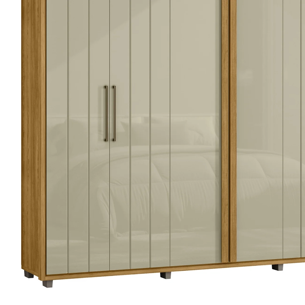 Guarda Roupa Casal 250cm Com 6 Portas Vibe Opala/Cumaru Z10 - Mpozenato