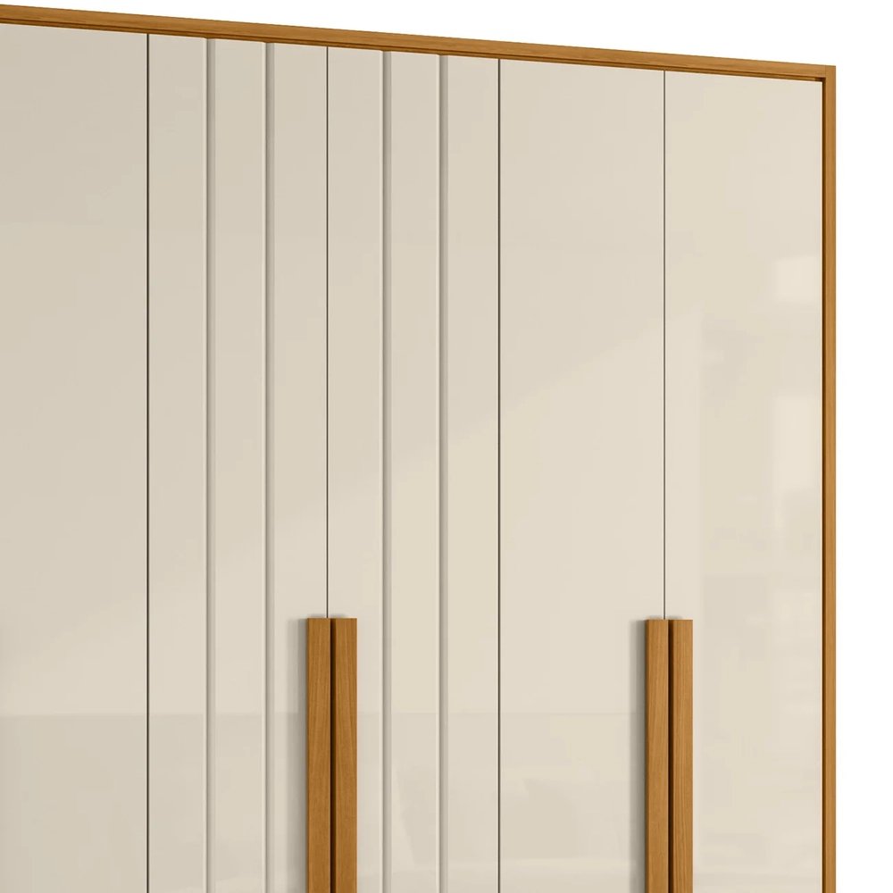 Guarda Roupa Casal 230cm Com 6 Portas Barok Off/Cinamomo Z10 - Mpozenato