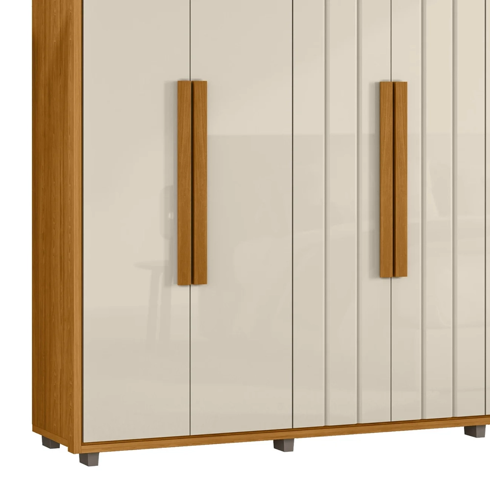 Guarda Roupa Casal 230cm Com 6 Portas Barok Off/Cinamomo Z10 - Mpozenato