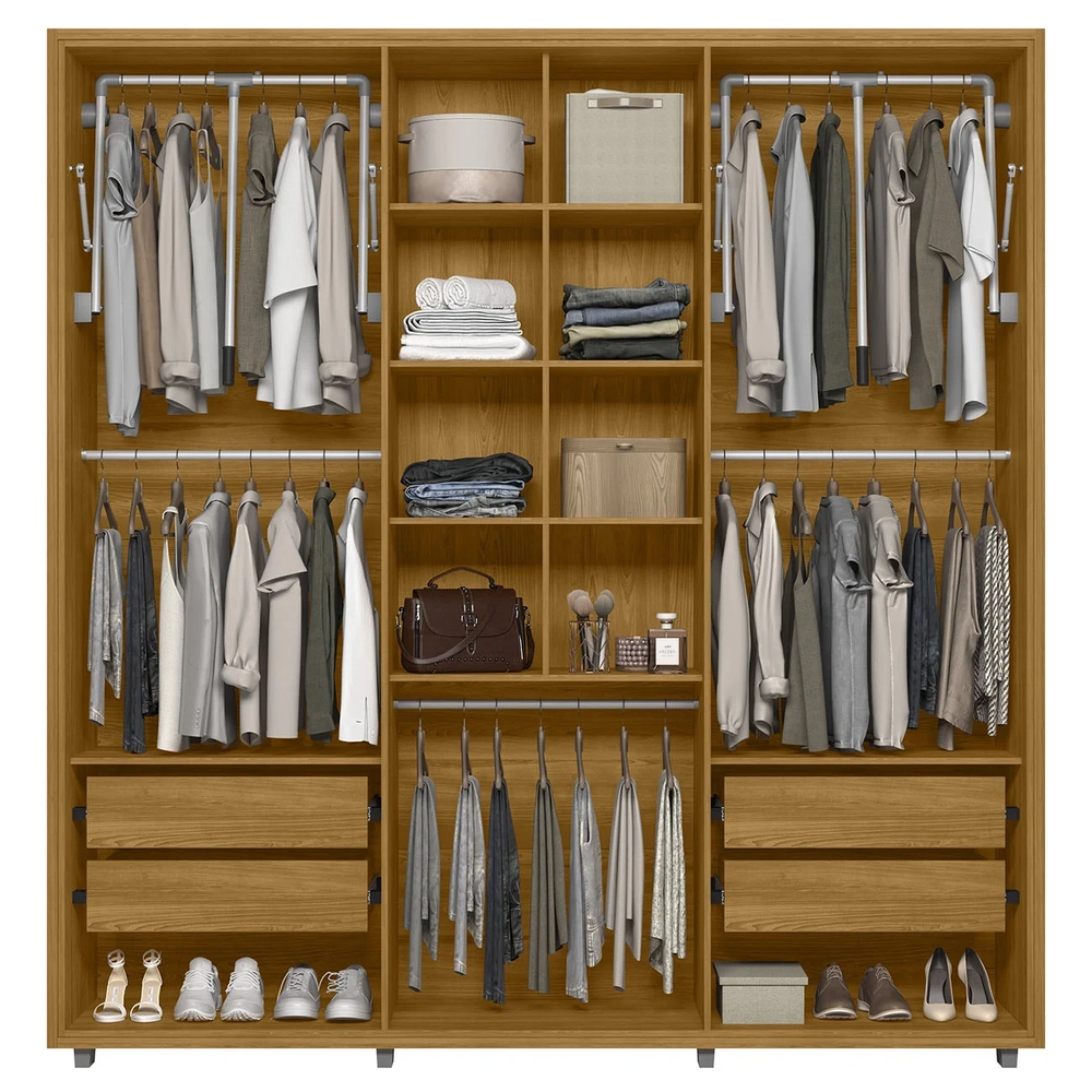 Guarda Roupa Casal 230cm Com 6 Portas Barok Opala/Cumaru Z10 - Mpozenato