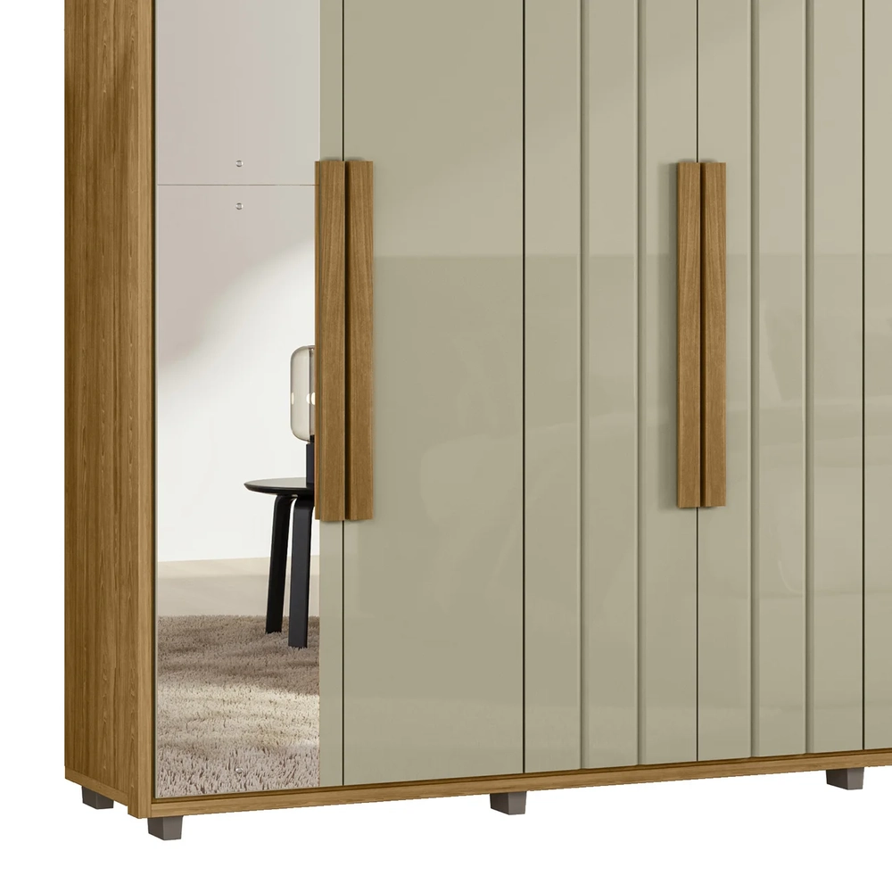 Guarda Roupa Casal 230cm Com Espelho Barok Opala/Cumaru Z10 - Mpozenato