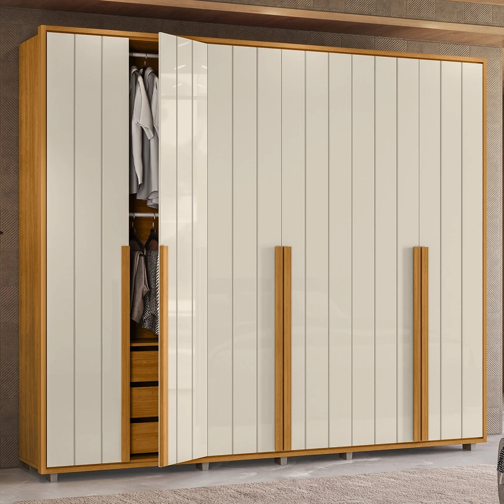 Guarda Roupa Casal 278cm Com 6 Portas Zac Off/Cinamomo Z10  - Mpozenato