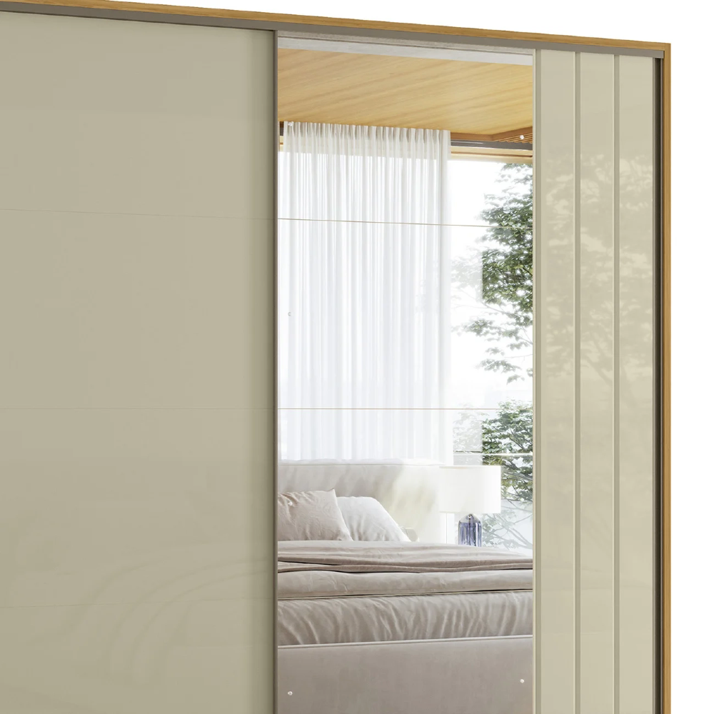 Guarda Roupa Casal 278cm 2 Portas 4 Espelhos Mya Opala/Cumaru Z10 - Mpozenato