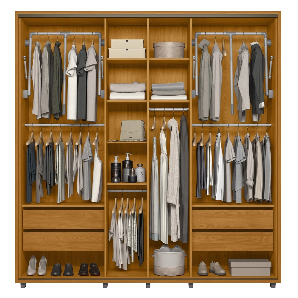 Guarda Roupa Casal 230cm Com 2 Portas Verbena Cinamomo Z10  - Mpozenato