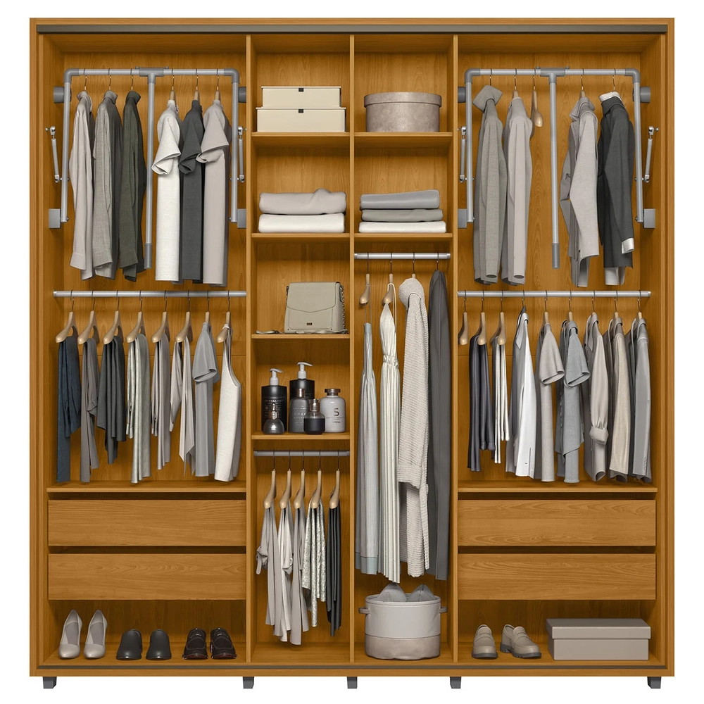 Guarda Roupa Casal 230cm Com 2 Portas Verbena Off/Cinamomo Z10 - Mpozenato