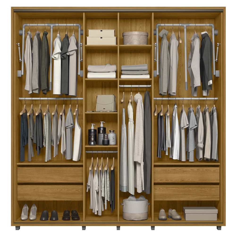 Guarda Roupa Casal 230cm Com 2 Portas Verbena Opala/Cumaru Z10 - Mpozenato