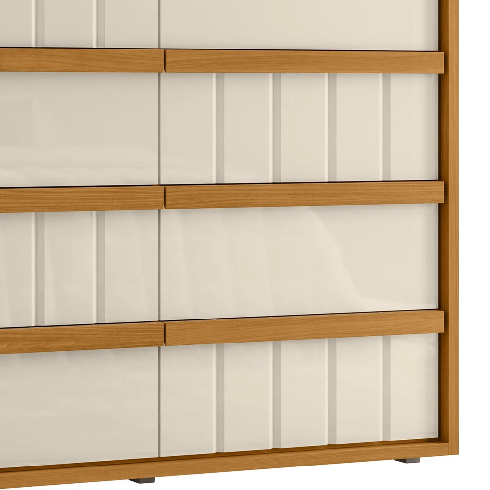 Cômoda Para Quarto Com 8 Gavetas 136cm Avila Off/Cinamomo Z10 - Mpozenato