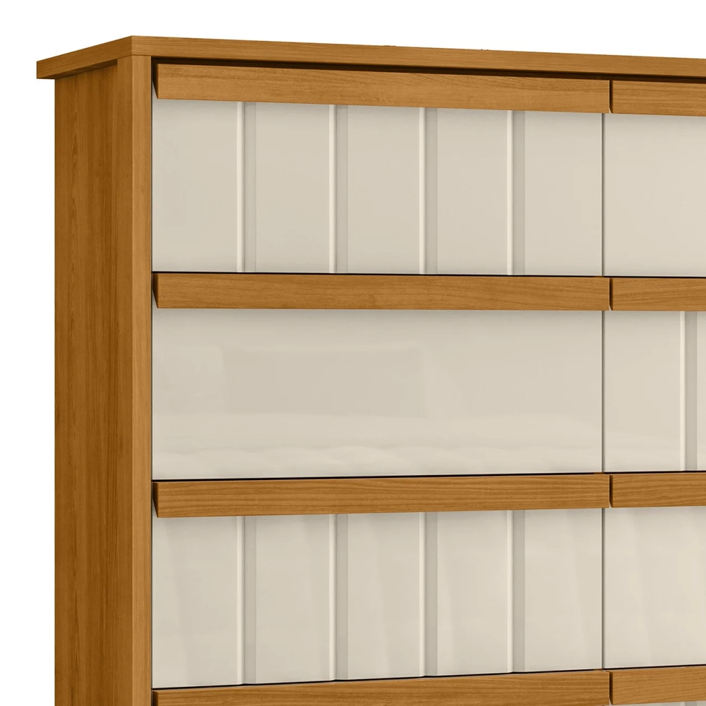 Cômoda Para Quarto Com 8 Gavetas 136cm Avila Off/Cinamomo Z10 - Mpozenato