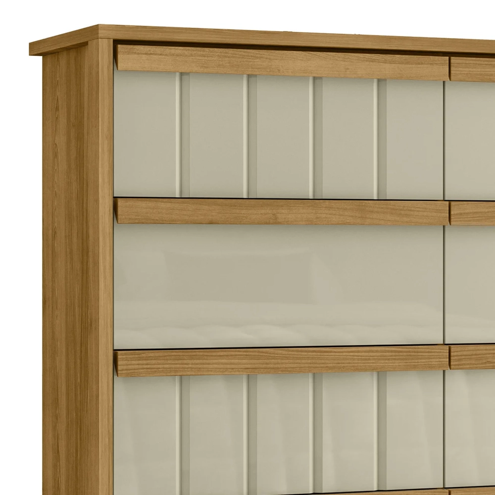 Cômoda Para Quarto Com 8 Gavetas 136cm Avila Opala/Cumaru Z10 - Mpozenato
