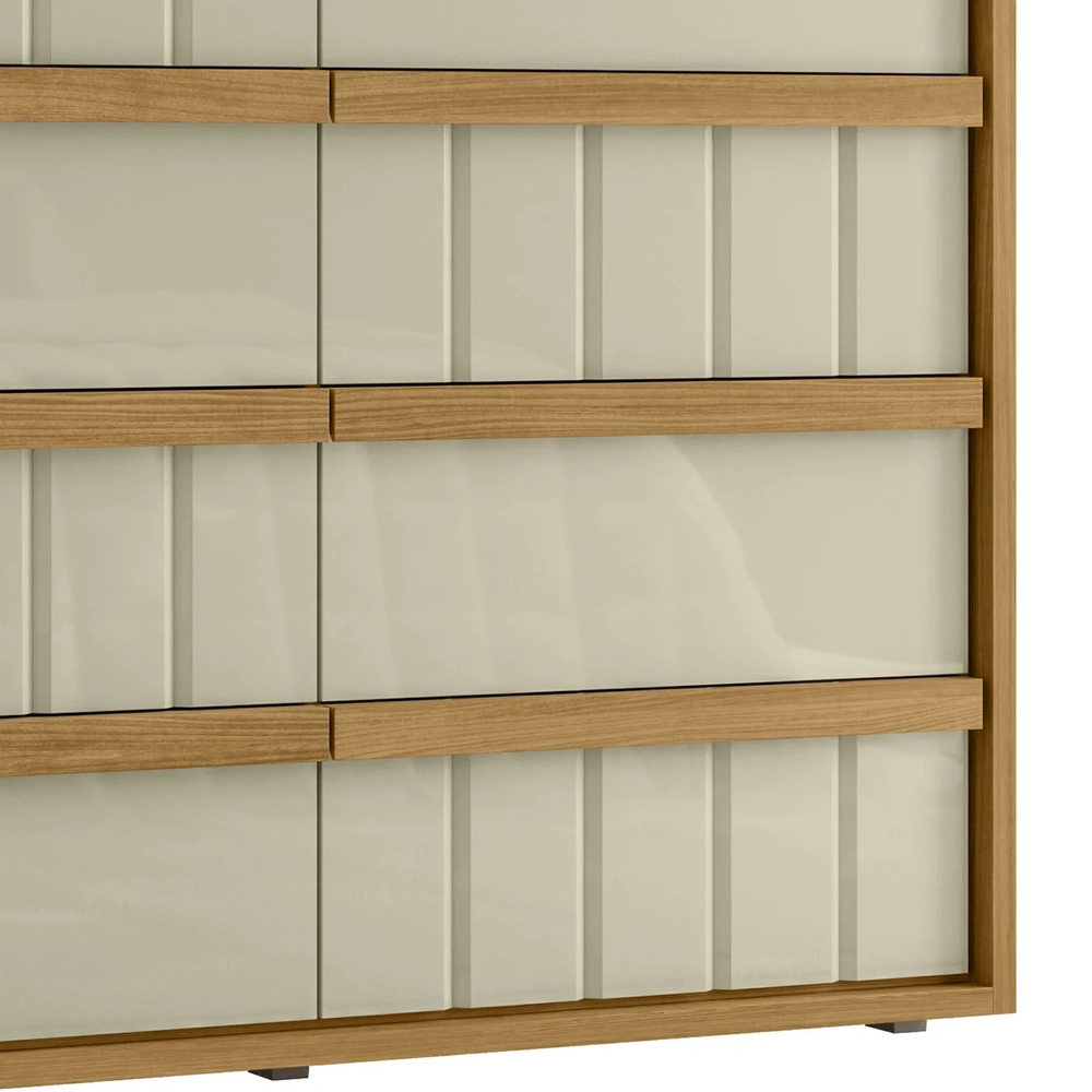 Cômoda Para Quarto Com 8 Gavetas 136cm Avila Opala/Cumaru Z10 - Mpozenato