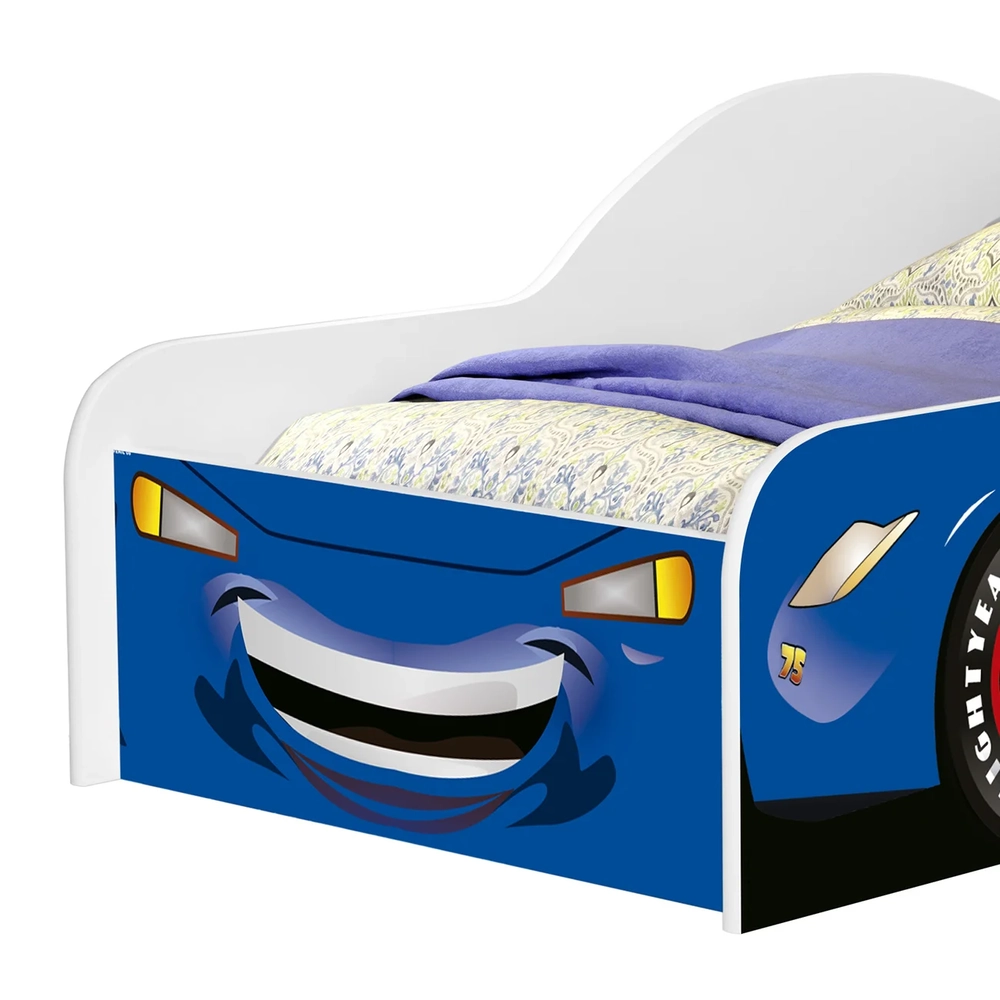 Cama Solteiro Infantil 188x88cm Personagens Carro Azul Z53  - Mpozenato
