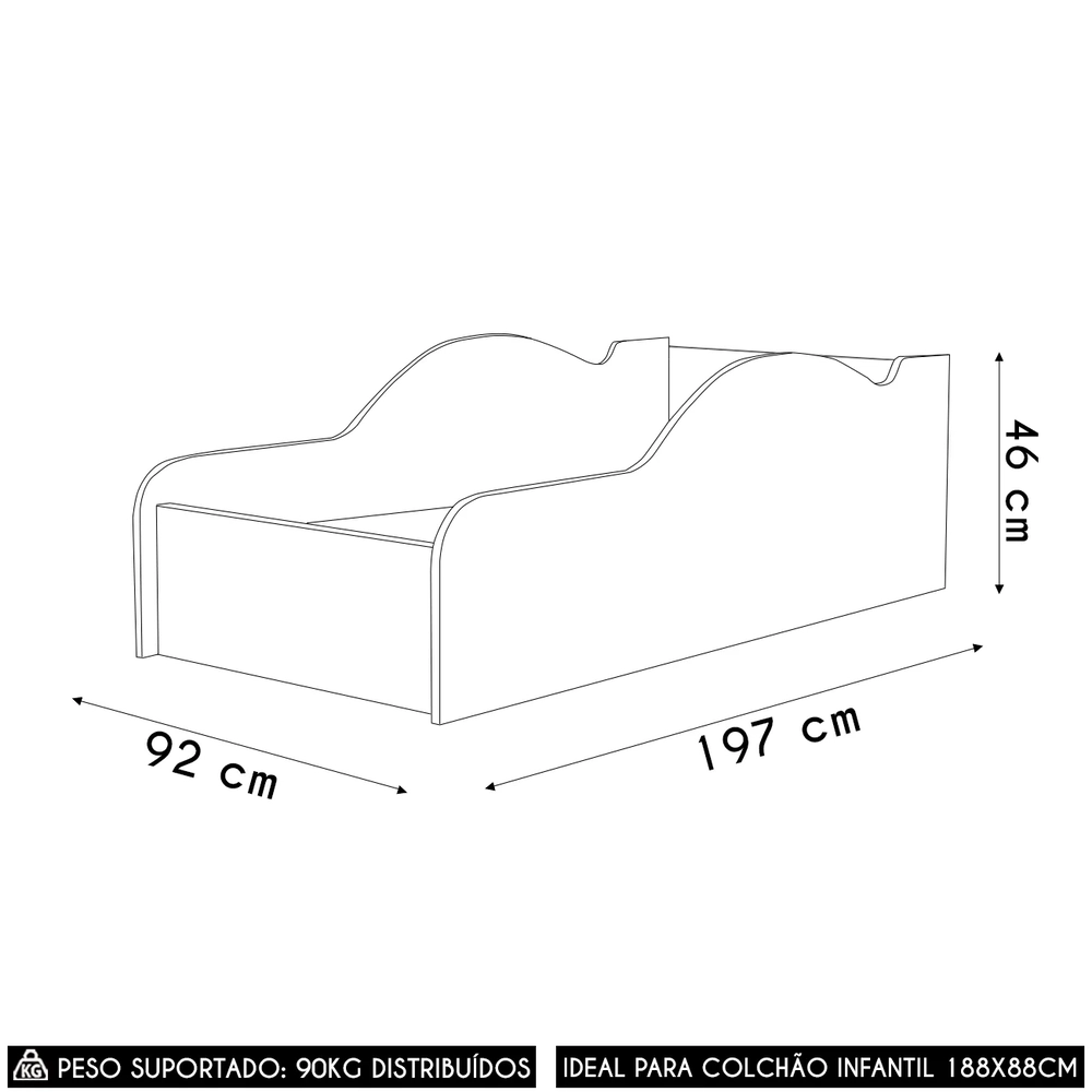 Cama Solteiro Infantil 188x88cm Personagens Carruagem Rosa Z53 - Mpozenato