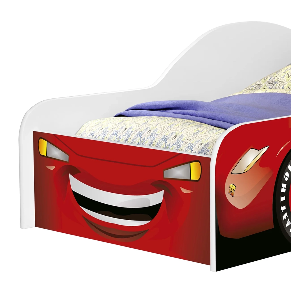Mini Cama Infantil 148x68cm Personagens Carro Vermelho Z53  - Mpozenato