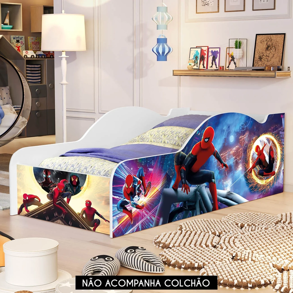 Mini Cama Infantil 148x68cm Personagens Herói Aranha Z53    - Mpozenato