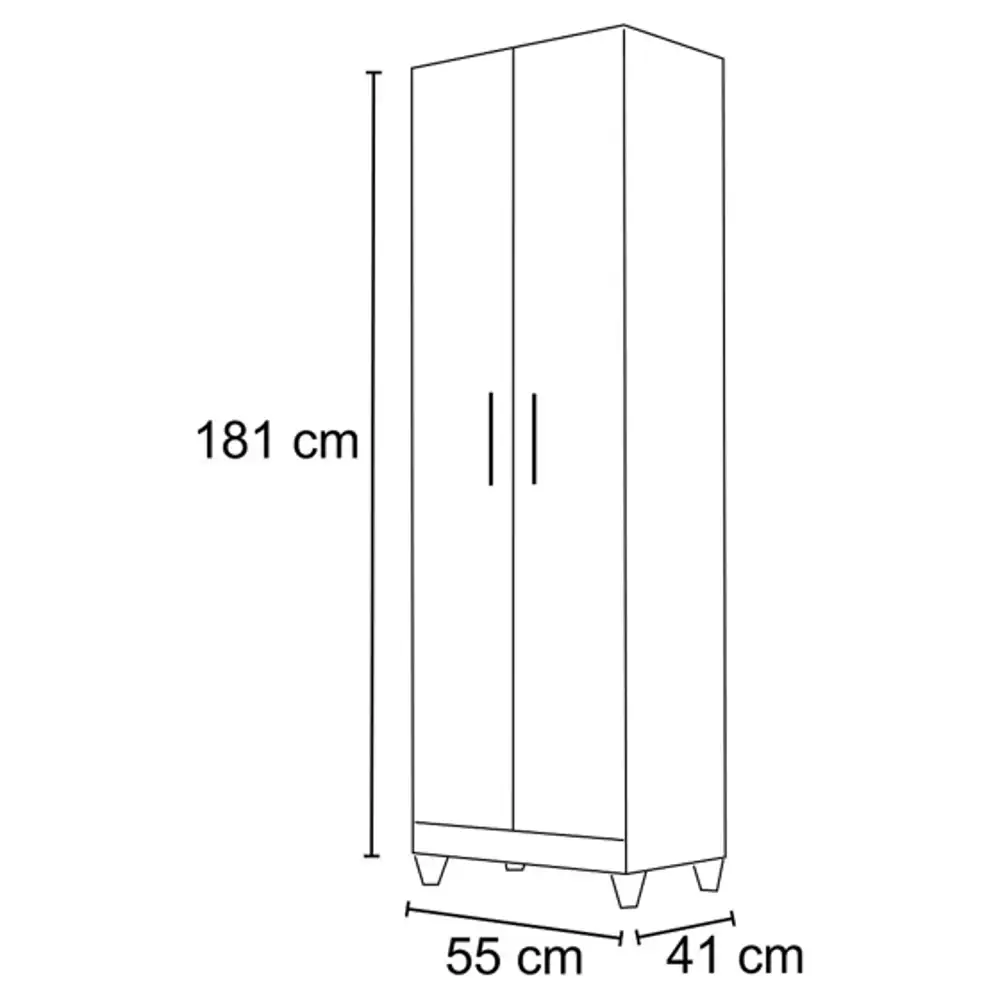 Armário Organizador Multiuso Íris 2 Portas Castanho Wood - Moval