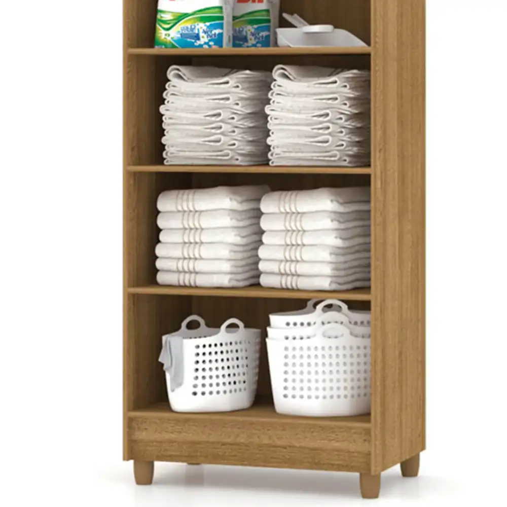 Armário Multiuso Cozinha Lavanderia 2 Portas Aline V02 Nature/Brisa - Mpozenato