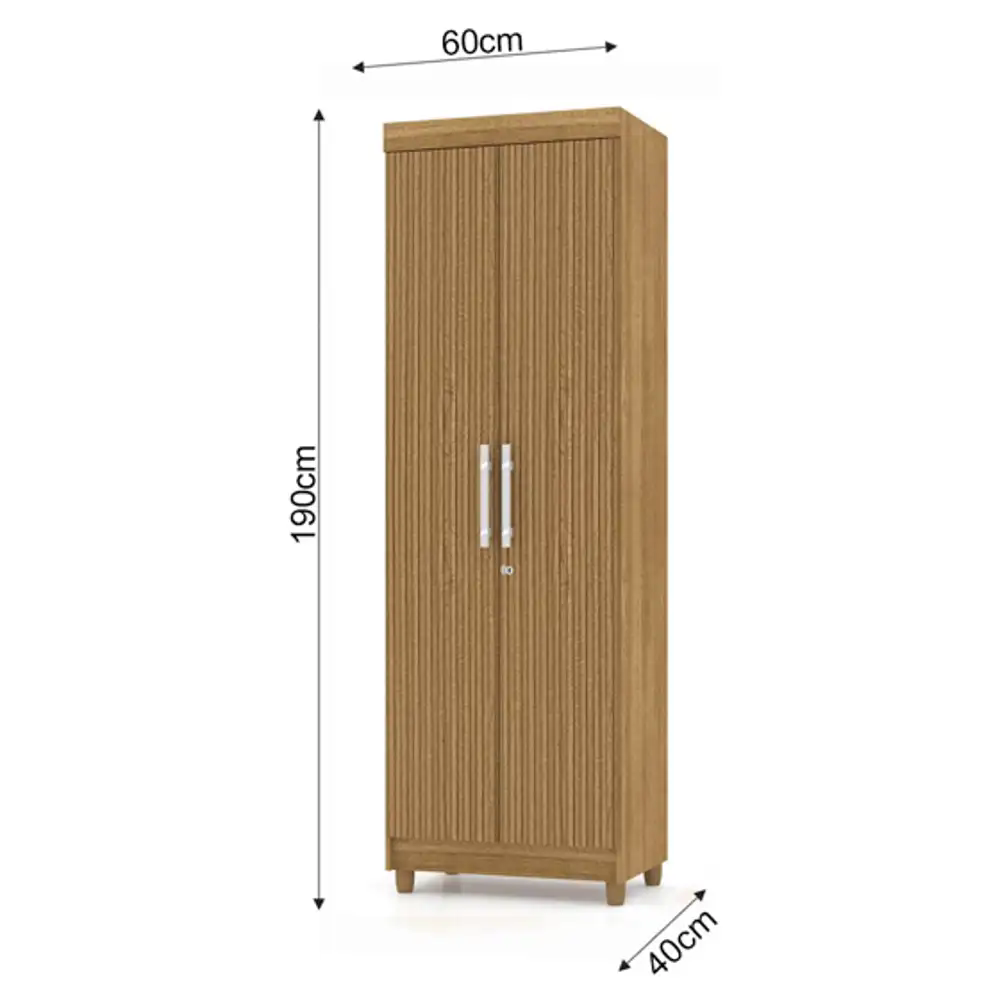 Armário Multiuso Cozinha Lavanderia 2 Portas Aline V02 Nature/Brisa - Mpozenato