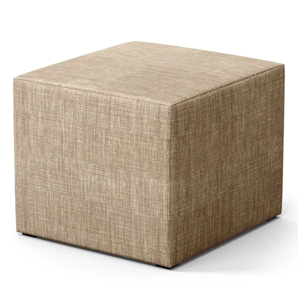 Poltrona de Amamentação Pés Madeira e Puff Lucy Z39  Linho Bege Escuro - Mpozenato