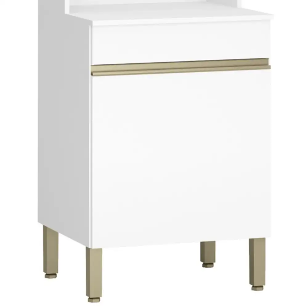Armário de Cozinha 4 peças Balcão sem Tampo 150cm Lina14 Z06 Supremo/Freijó - Mpozenato