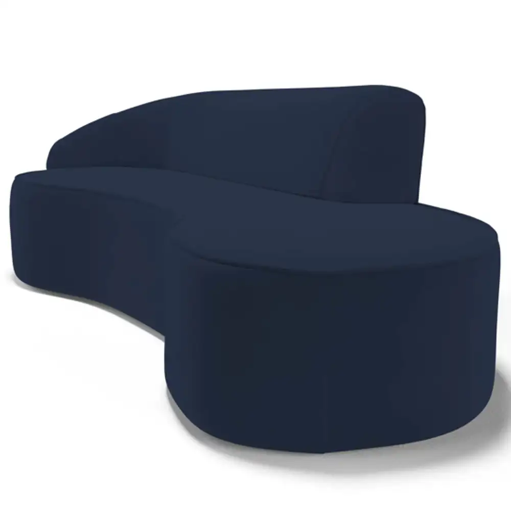 Sofá Living  3 Lugares 230cm Braço Esquerdo Mozart D06 Veludo Azul - Mpozenato