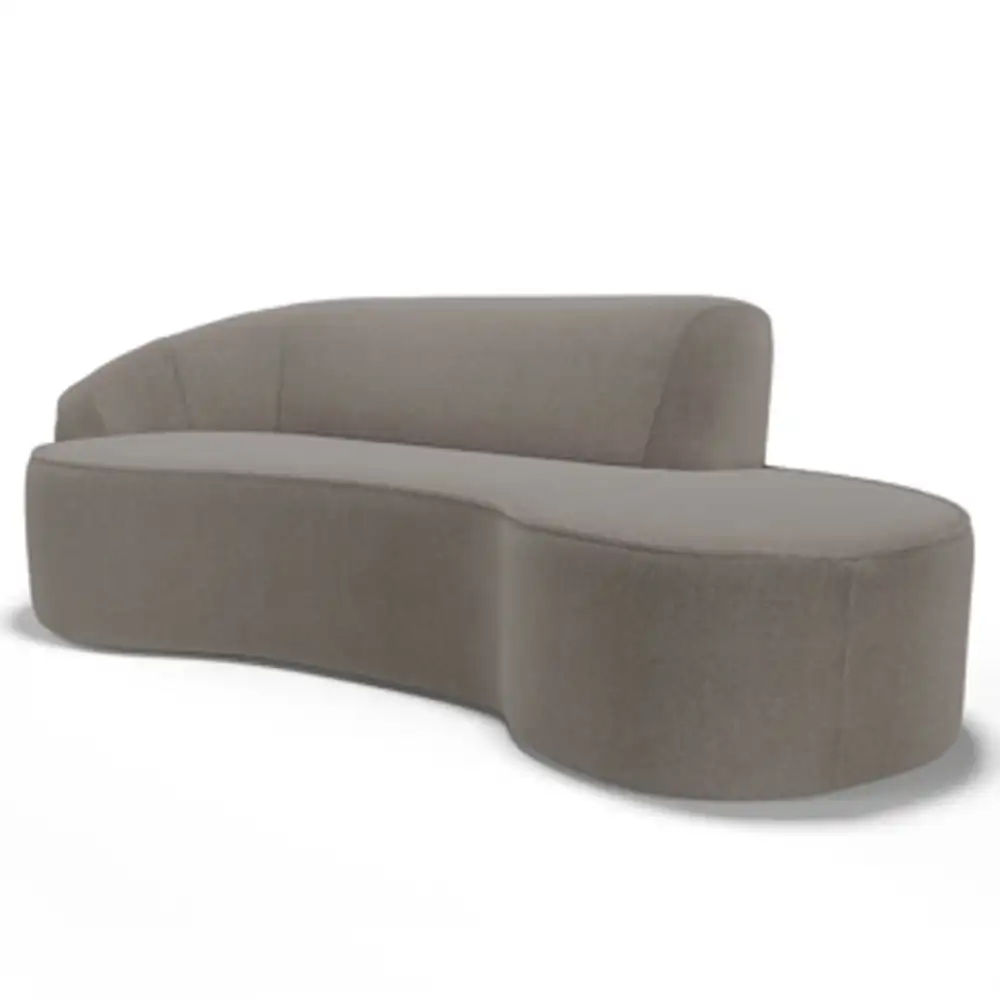 Sofá Living  3 Lugares 230cm Braço Esquerdo Mozart D06 Boucle Bege Escuro - Mpozenato