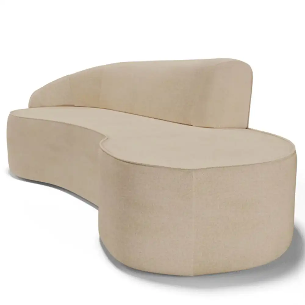 Sofá Living  3 Lugares 230cm Braço Esquerdo Mozart D06 Linho Bege Escuro - Mpozenato