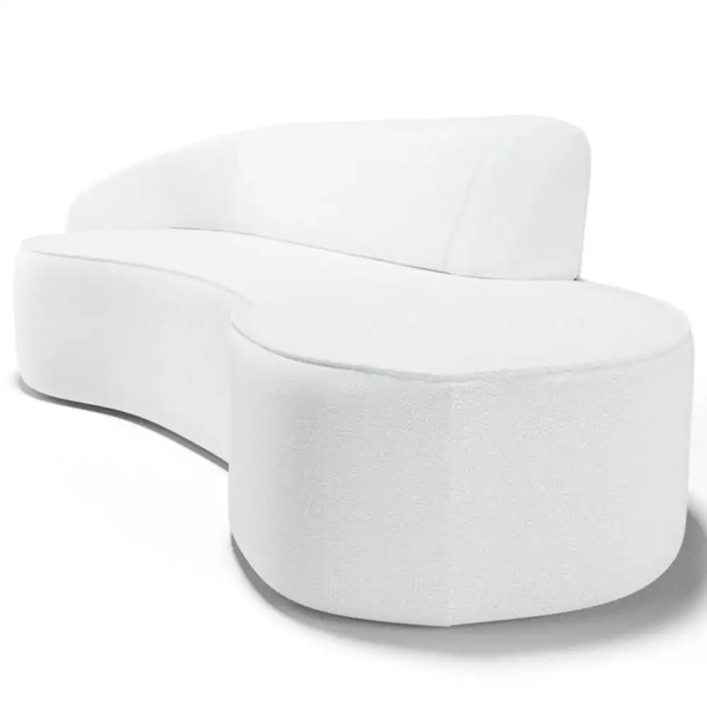 Sofá Living  3 Lugares 210cm Braço Esquerdo Mozart D06 Sintético Branco - Mpozenato