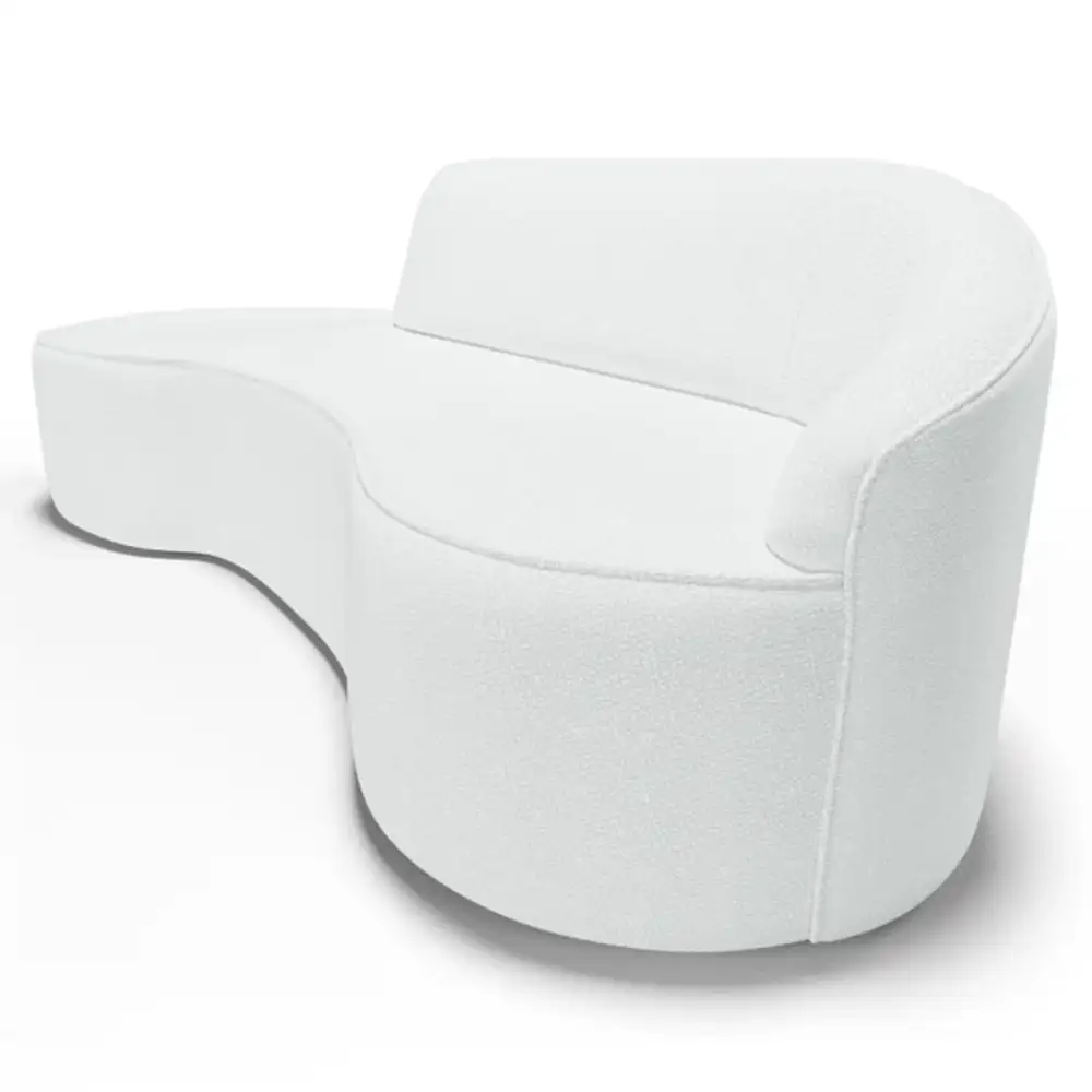 Sofá Living  2 Lugares 180cm Braço Direito Mozart D06 Sintético Branco - Mpozenato