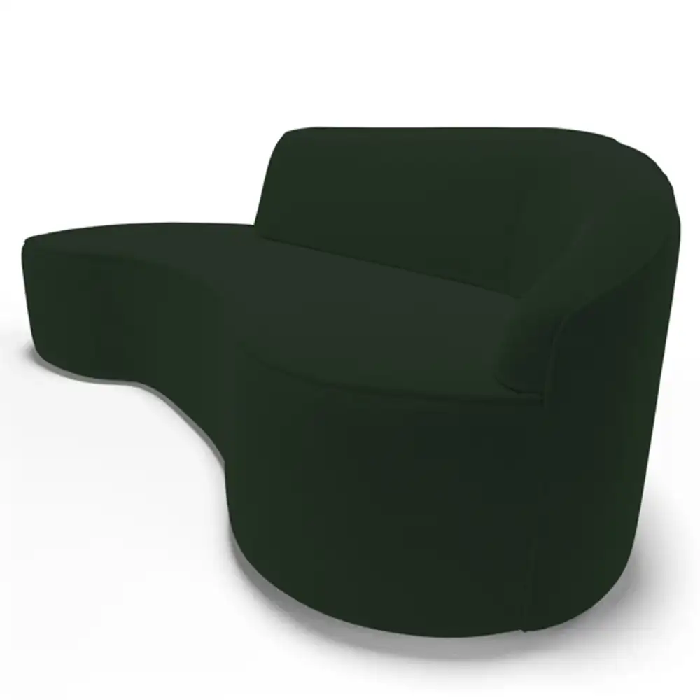 Sofá Living  2 Lugares 180cm Braço Direito Mozart D06 Veludo Verde - Mpozenato