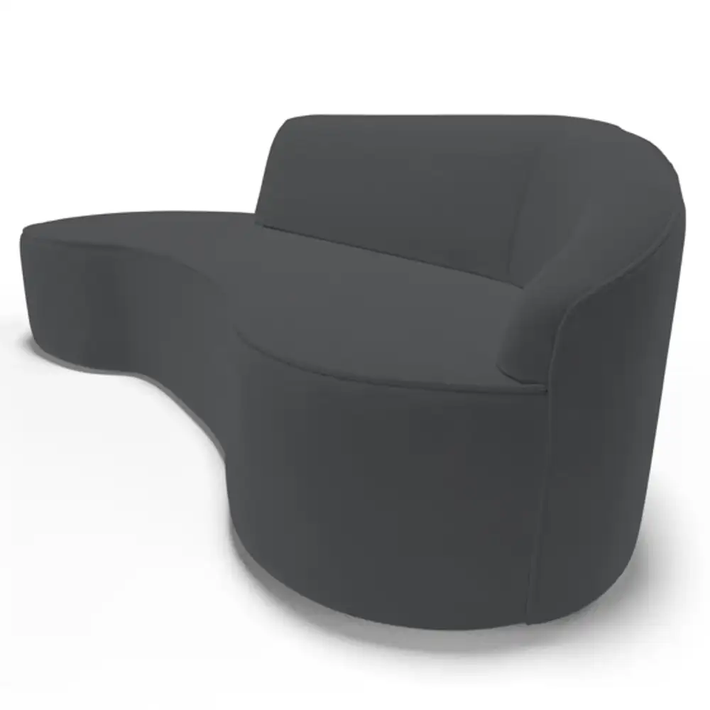 Sofá Living  2 Lugares 180cm Braço Direito Mozart D06 Veludo Cinza - Mpozenato