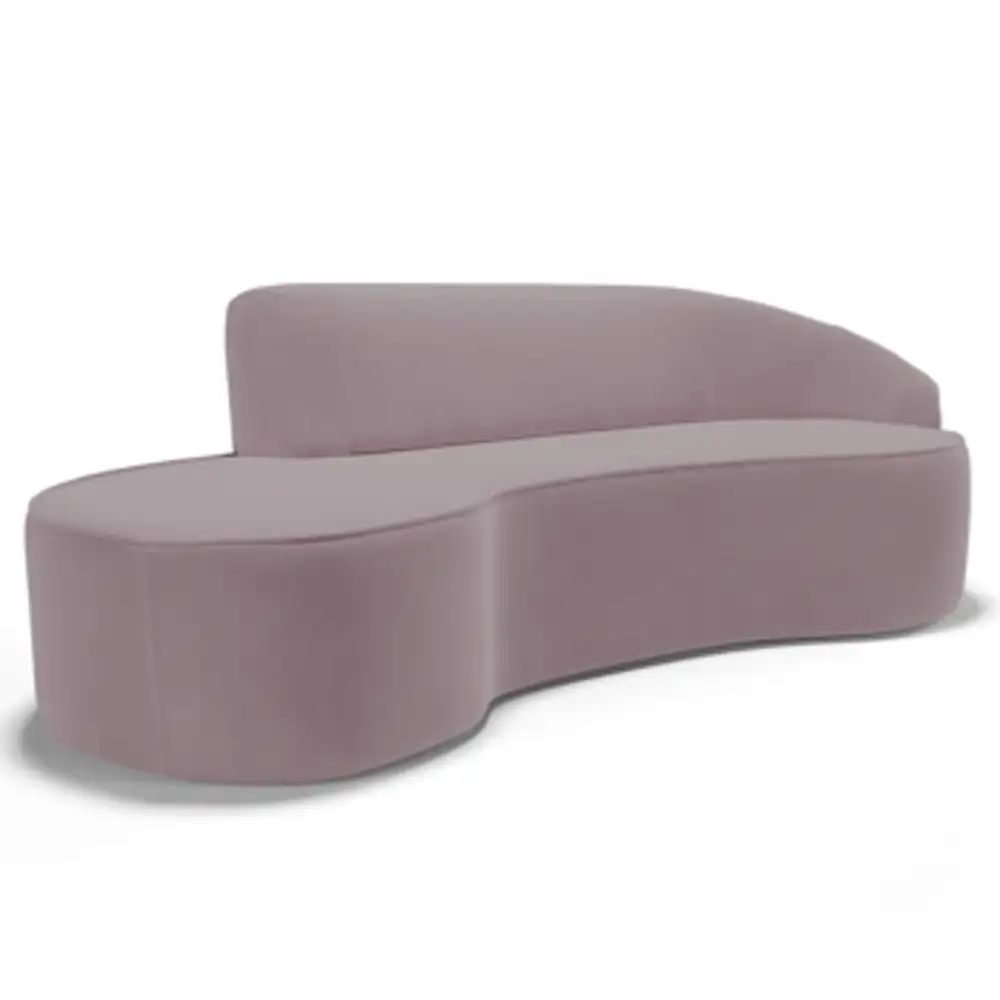 Sofá Living  2 Lugares 180cm Braço Direito Mozart D06 Veludo Rosê - Mpozenato