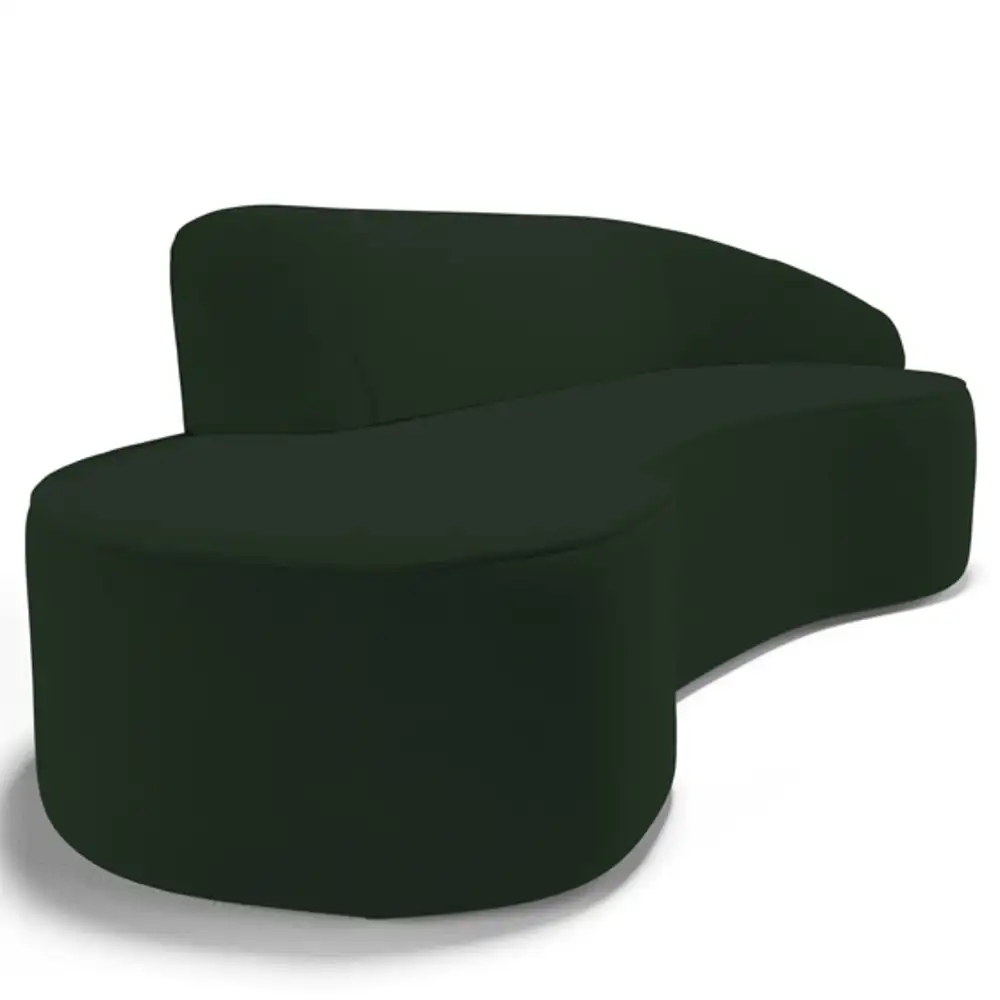 Sofá Living  4 Lugares 280cm Braço Direito Mozart D06 Veludo Verde - Mpozenato