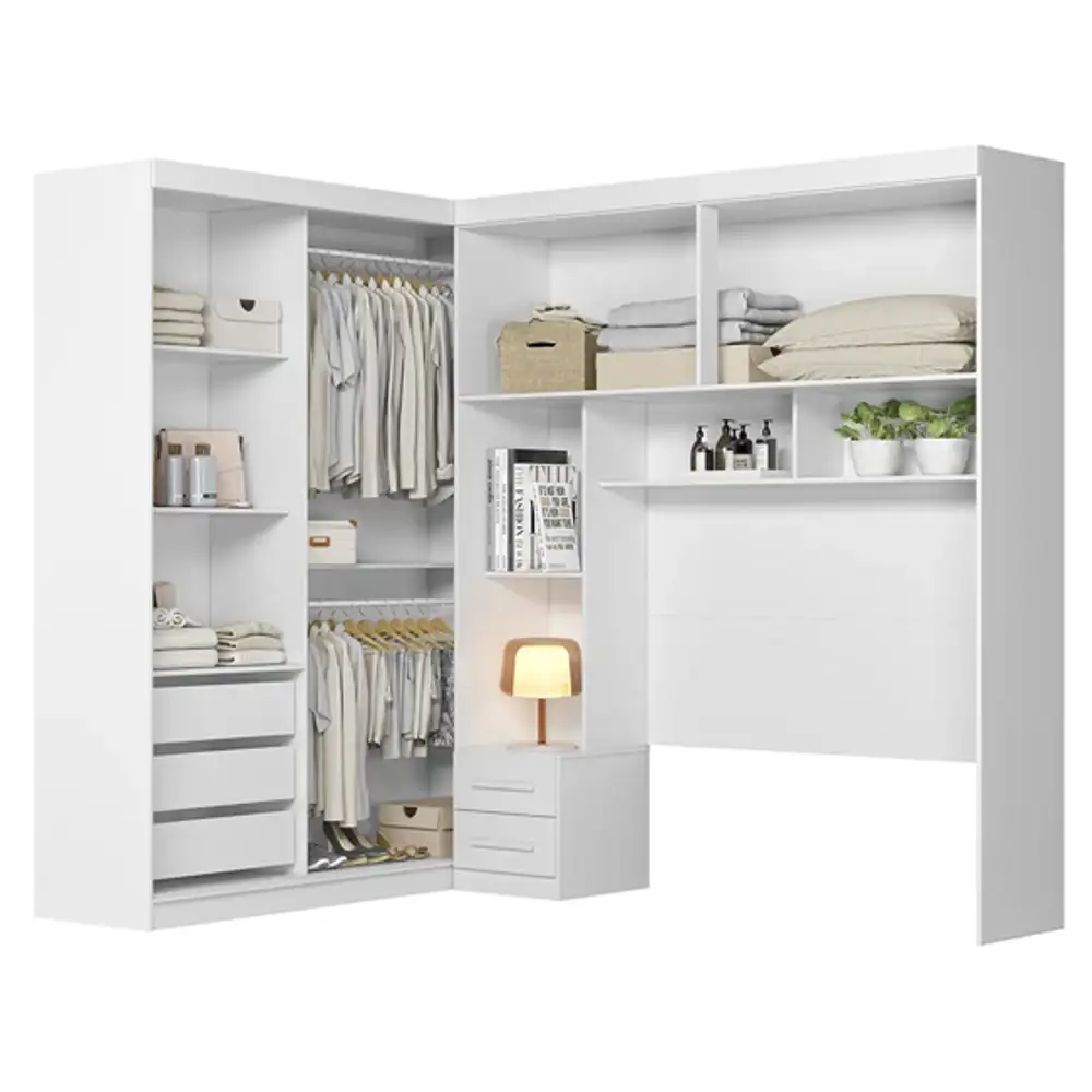 Guarda Roupa Casal Modulado Completo Lorena Z17 Branco - Mpozenato